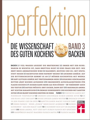cover image of Perfektion. Die Wissenschaft des guten Kochens. Backen